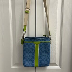 Coach Blue and Green Crossbody Bag